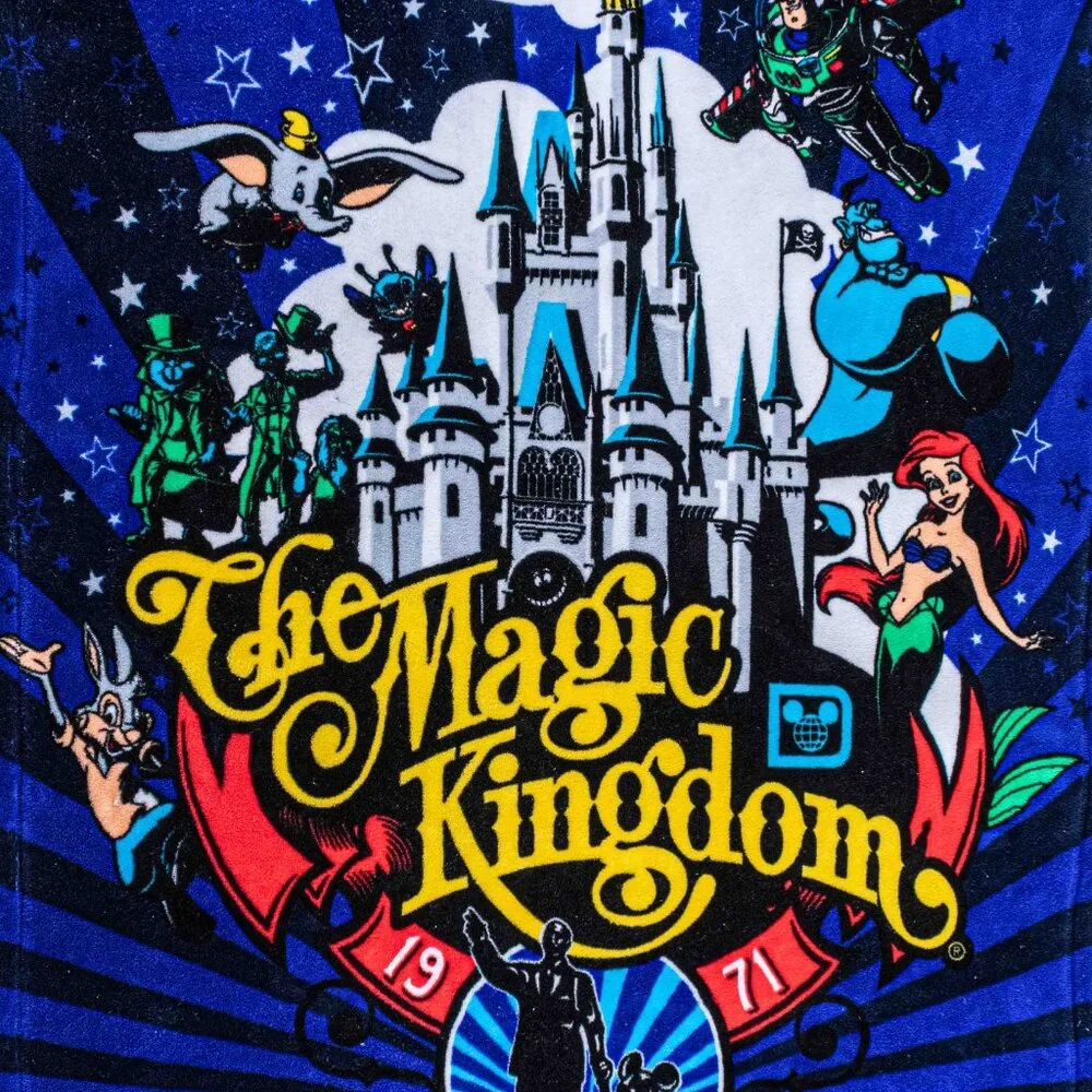 Disney Magic Kingdom Throw Blanket Cinderella Castle Mickey Polyester 55x36